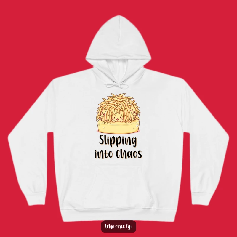 Funny Slipping Rice Hoodie: Butter Mishap, Cozy Character Sweatshirt, Funny Gift!
