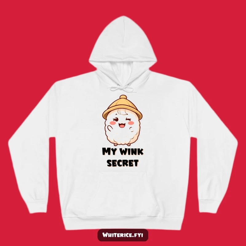 Funny Winking Rice Hoodie - Cozy Comfort with a Friendly Wink!