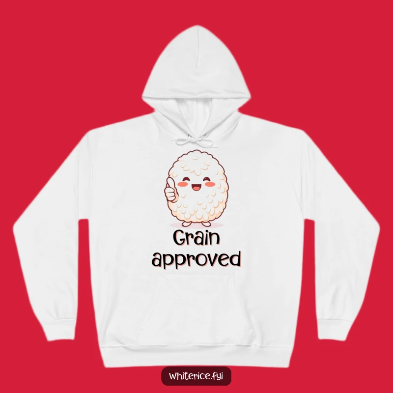 Funny Thumbs-Up Rice Hoodie: Cozy Comfort, Hilarious Endorsement!