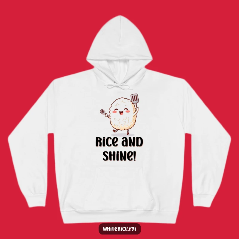 Funny Rice Dancing Spatula Hoodie: Cozy Food Character Sweatshirt Gift