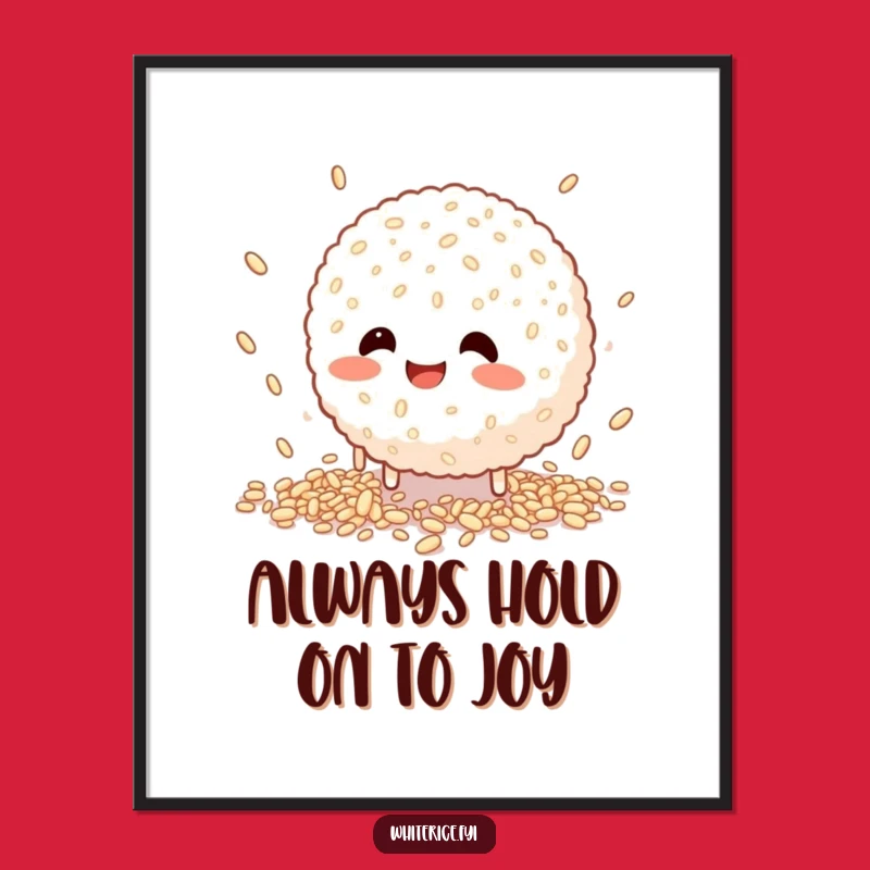 Funny Free Printable Wall Art: Clumsy Rice Ball, Falling Grains, Quirky Decor