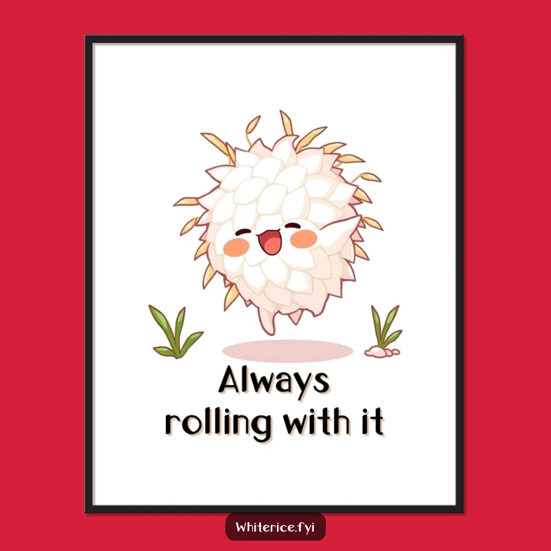 Free Printable Wall Art: Somersault Rice Grain, Whimsical Downloadable Decor Gift