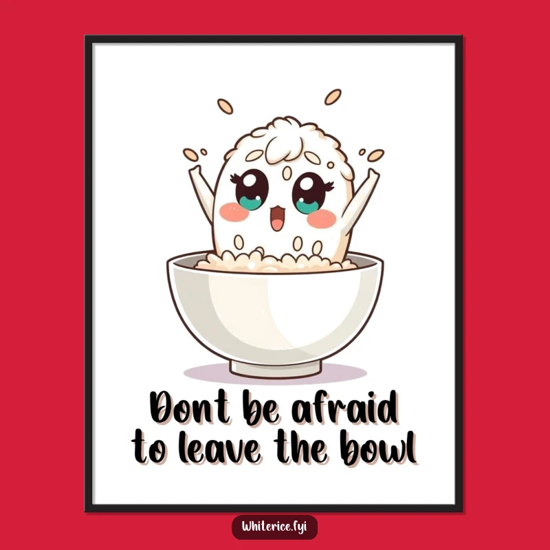 Free Printable Rice Wall Art: Surprised Leap, Funny Downloadable Decor