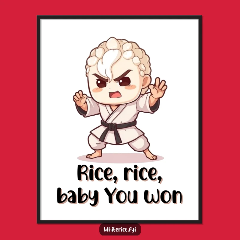Free Printable Rice Warrior Wall Art - Funny Downloadable Decor for Home & Office