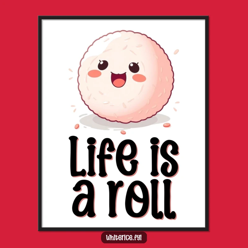 Free Printable Sticky Rice Wall Art: Rolling Joy, Downloadable Decor