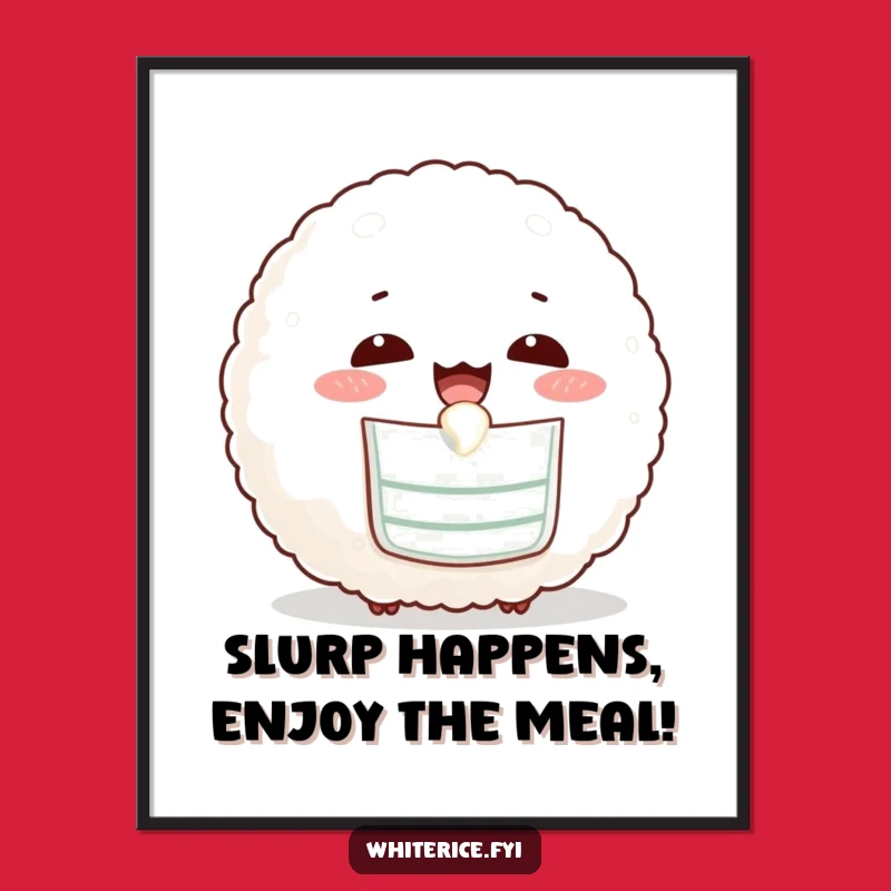 Free Printable Wall Art: Bibbed Rice Ball Art, Funny Downloadable Gift Decor