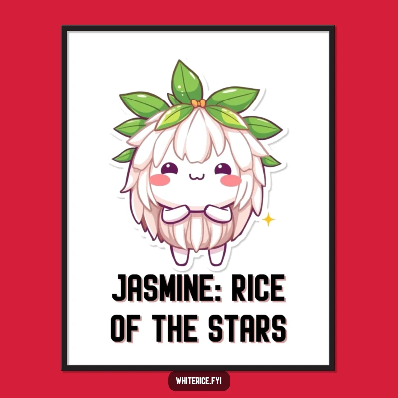Free Printable Wall Art: Brilliant Jasmine Rice Character for Radiant, Funny Decor