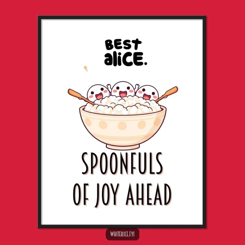 Free Printable Wall Art: Cheering Rice Bowl for Energetic Home Decor