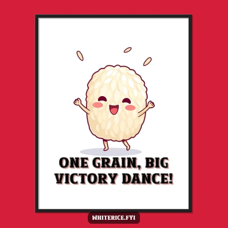 Free Printable Wall Art: Dancing Rice Grain Art, Funny Downloadable Gift Decor