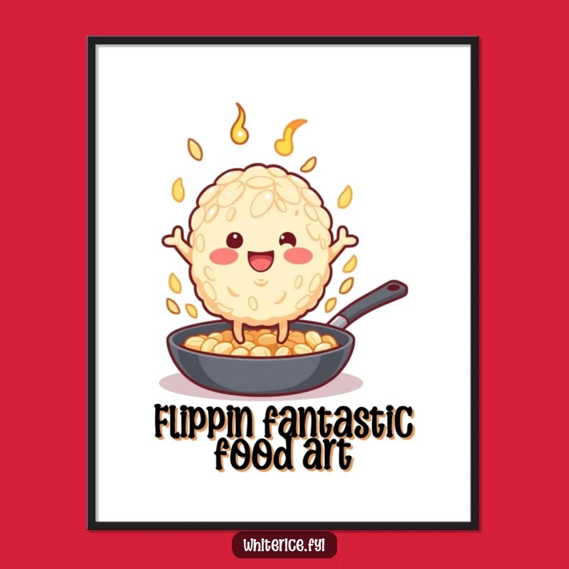 Free Printable Wall Art: Funny Flipping Rice Grain, Hilarious Downloadable Decor!