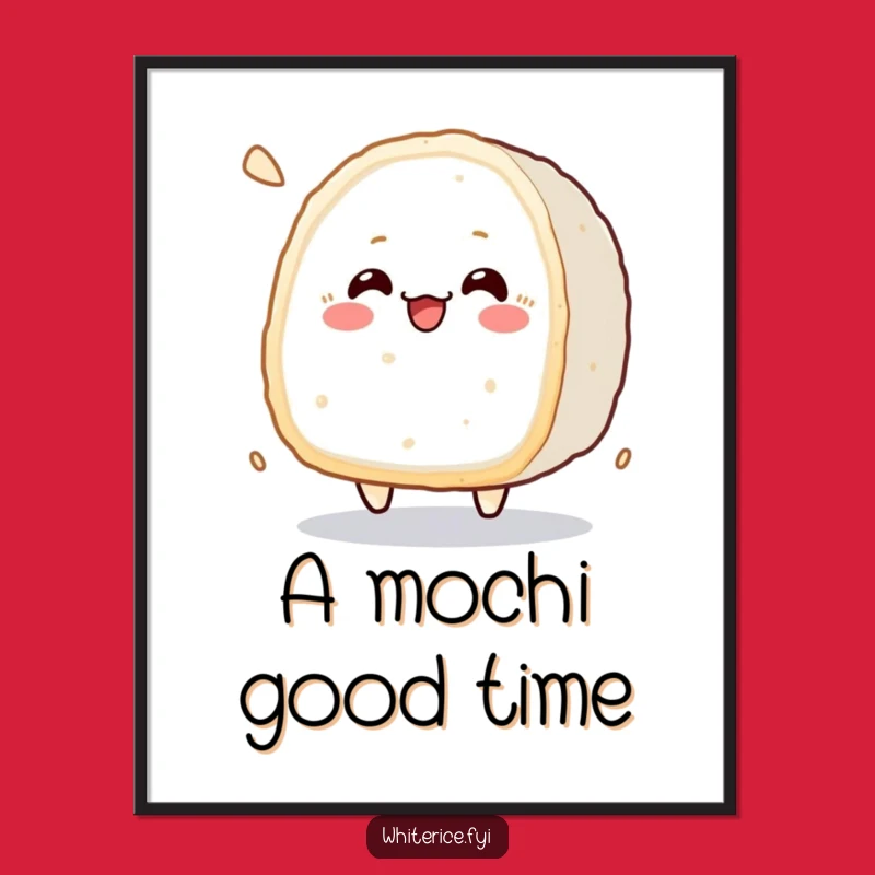 Free Printable Wall Art: Funny Kawaii Rice Cake, Cheerful Kitchen Decor