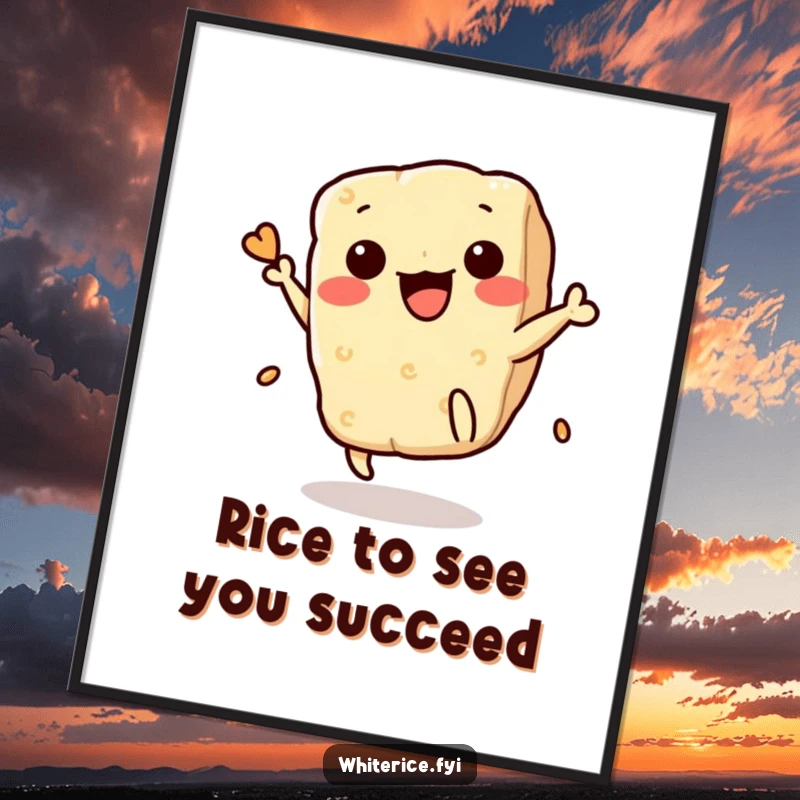 Funny Free Printable Wall Art: A dynamic Kawaii rice cracker character performing a daring acrobatic flip with a smile.