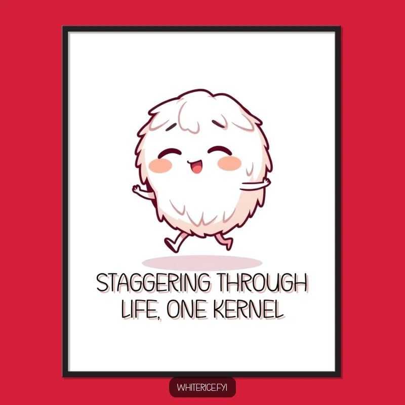 Free Printable Wall Art: Giggling Rice Staggering Funny Decor Downloadable