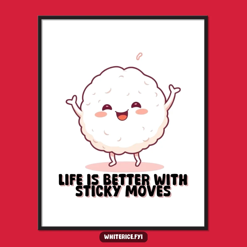 Free Printable Wall Art: Happy Dancing Rice Glob Fun DIY Digital Download