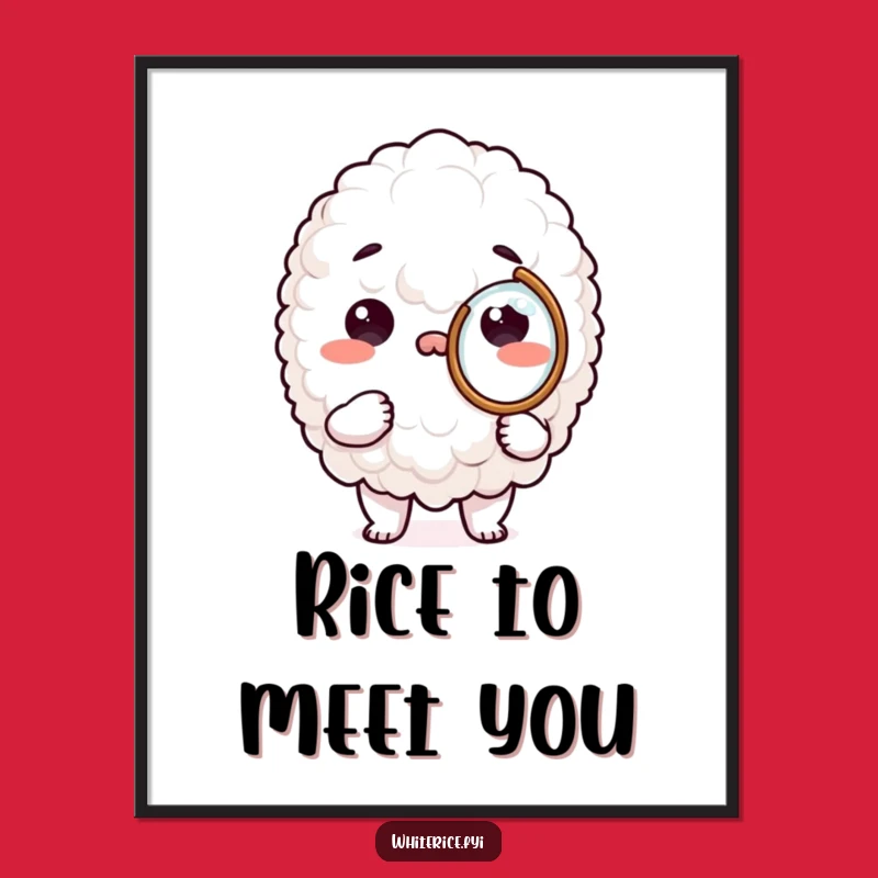 Funny Free Printable Rice Art: Curious Magnifying Glass Downloadable Wall Decor