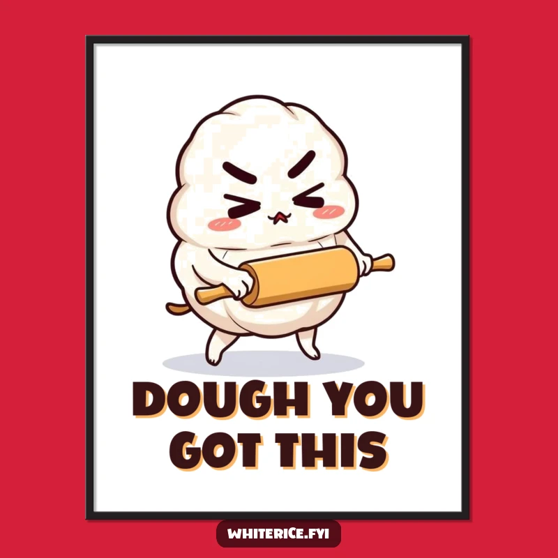 Funny Free Printable Wall Art: Determined Dumpling, Rolling Pin, Quirky Decor