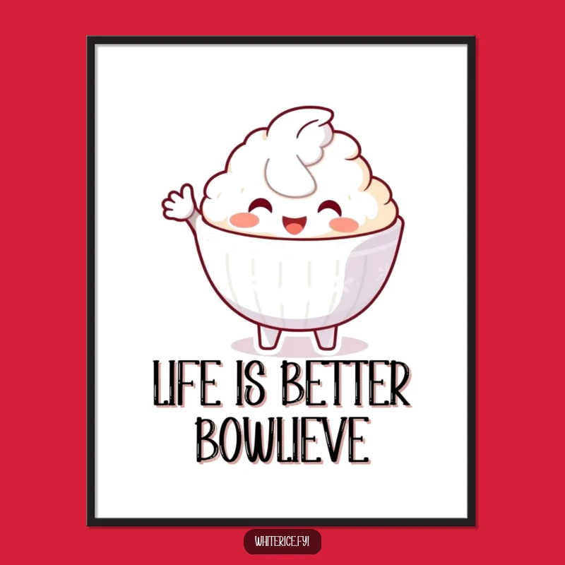 Funny Free Printable Wall Art: Welcoming Rice Bowl, Humorous Downloadable Decor