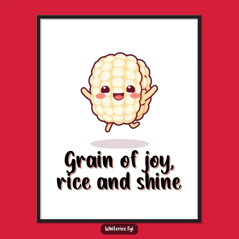 Free Printable Wall Art: Jumping Rice, Funny Kawaii Downloadable Decor