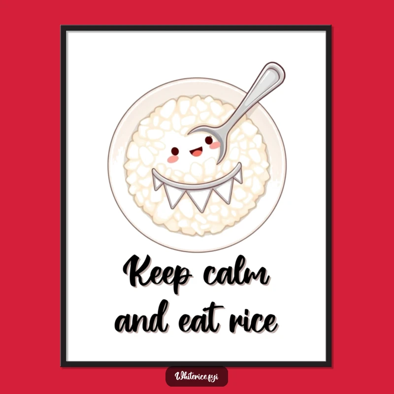 Free Printable Wall Art: Drumming Rice and Spoon, Humorous Downloadable Decor for a Playful Space