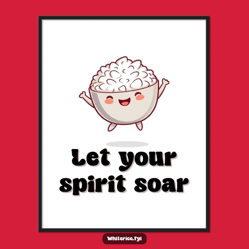 Free Printable Jumping Rice Wall Art: Funny Dynamic Downloadable Decor