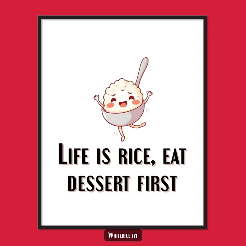 Funny Free Printable Wall Art: Dancing Rice Spoon Pirouette Humorous Downloadable Art