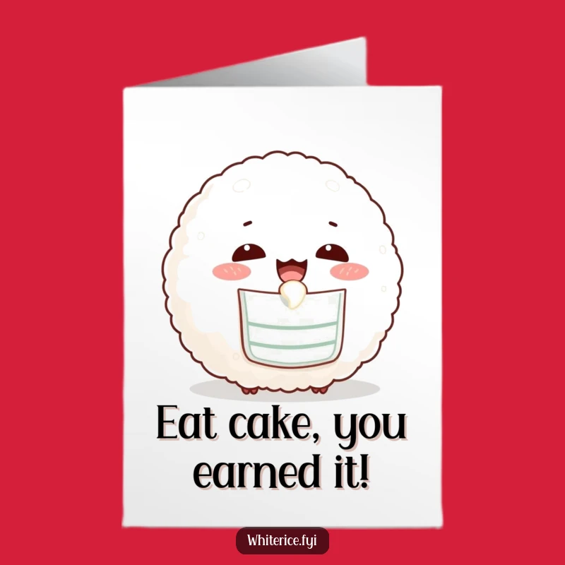 Free Printable Birthday Card: Bibbed Rice Ball Feast, Hilarious Downloadable Gift
