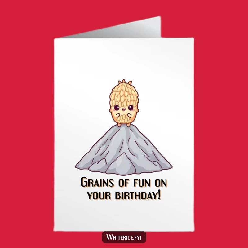 Free Printable Birthday Card: Determined Rice Grain, Funny Downloadable Gift for Overcoming Challenges
