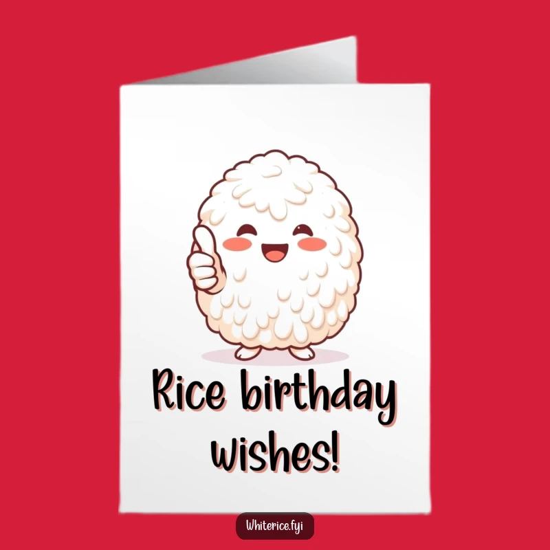 Free Printable Birthday Card: Thumbs-Up Rice, Cheerful Downloadable Gift for a Totally Awesome Celebration
