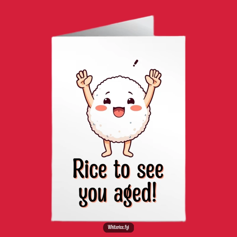 Free Printable Birthday Card: Triumphant Rice Guy - Funny Downloadable Gift