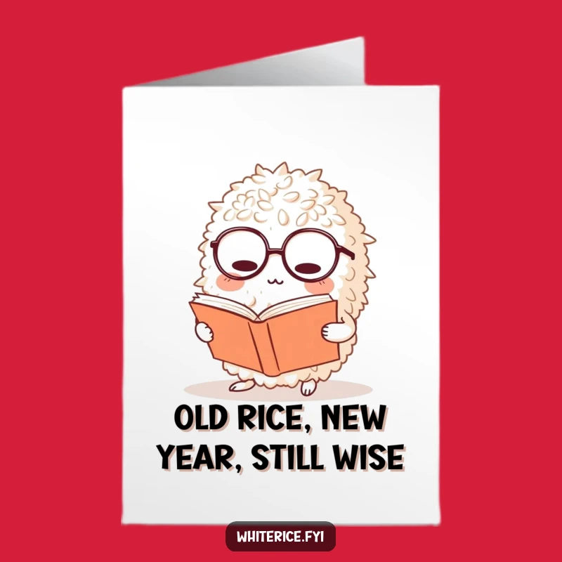 Free Printable Rice Birthday Card: Funny Bookworm Design, Downloadable Gift
