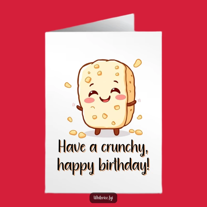 Free Printable Birthday Card: Crunchy Rice Cracker Happy Birthday Funny Downloadable