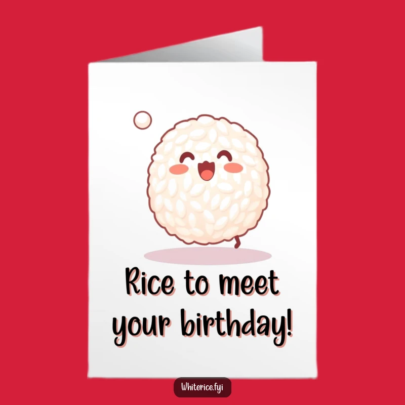 Free Printable Birthday Card: Funny Rice Baller, Bouncing Ball, Downloadable DIY Gift