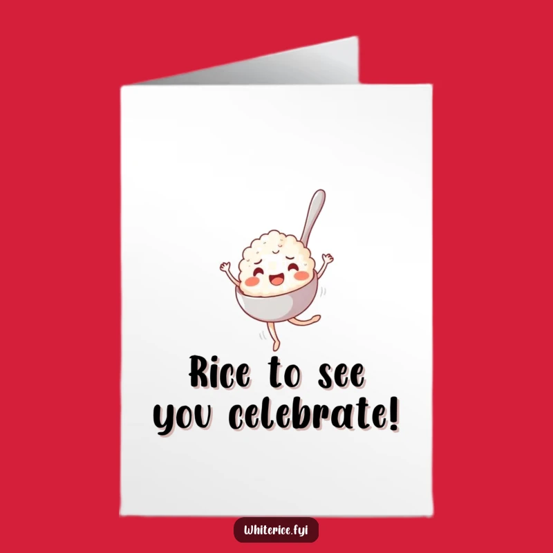 Free Printable Birthday Card: Funny Dancing Rice Spoon Pirouette Digital Download Gift