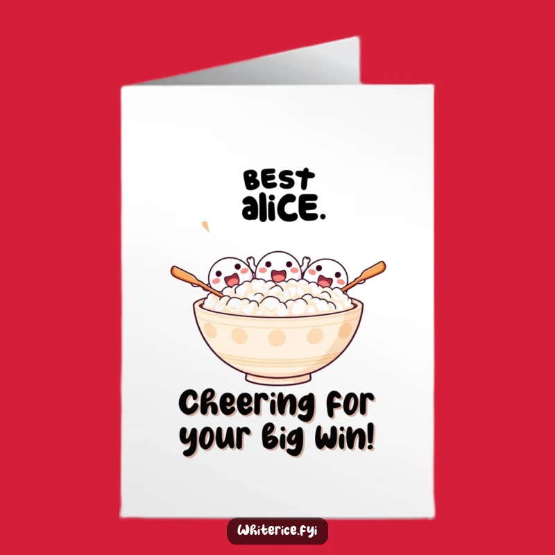 Free Printable Congrats Card: Cheering Rice for a Joyful Downloadable Surprise