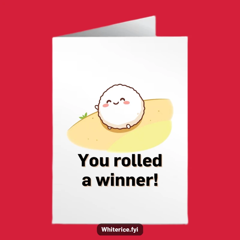 Free Printable Congrats Card: Funny Rolling Rice Ball DIY Surprise