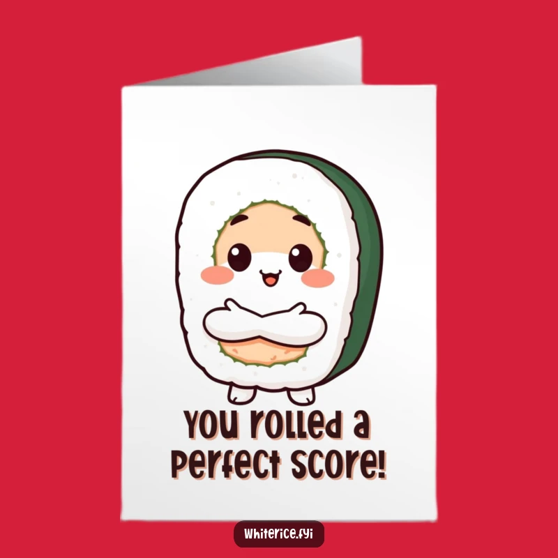 Free Printable Congrats Card: Proud Sushi, Funny Kawaii Downloadable Achievement