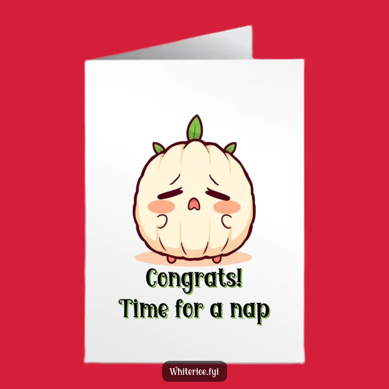 Free Printable Congrats Card: Sleepy Rice for a Calm Downloadable Message