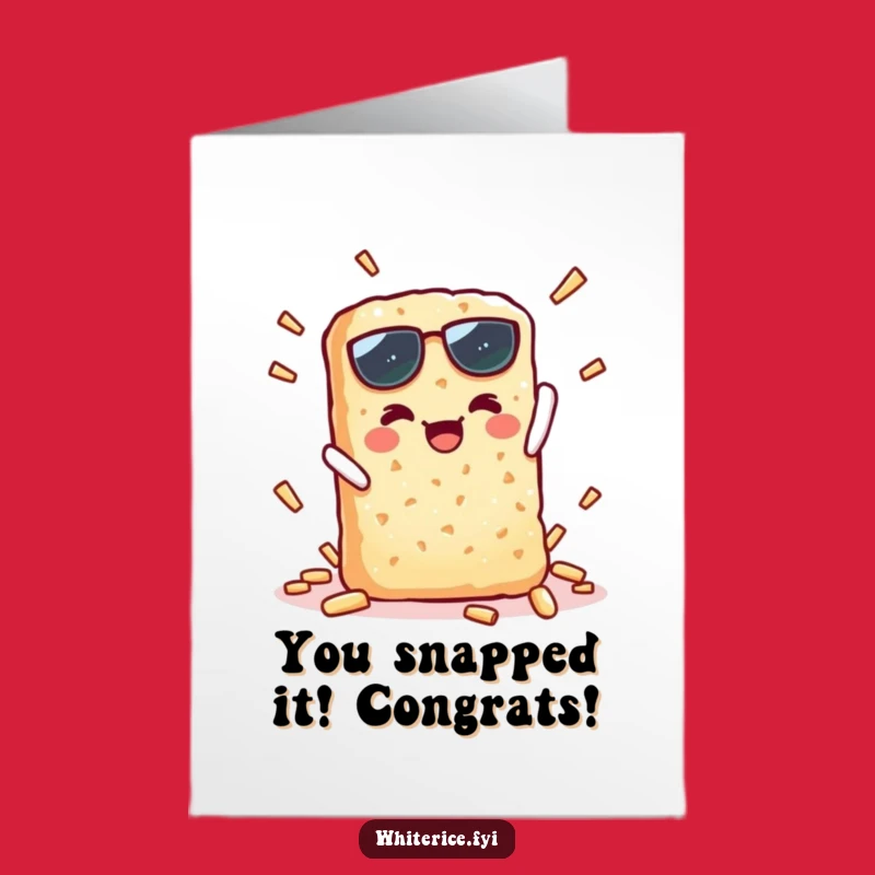 Free Printable Congrats Card: Triumphant Kawaii Rice Cracker Snap for Your Big Win