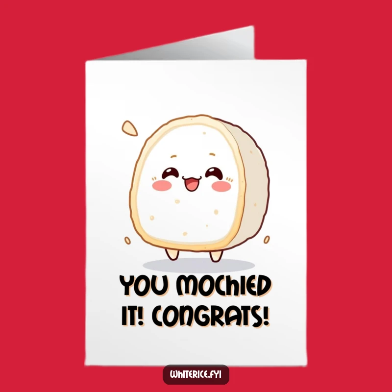 Free Printable Kawaii Rice Cake Congrats Card: Bounce On Success, Download!