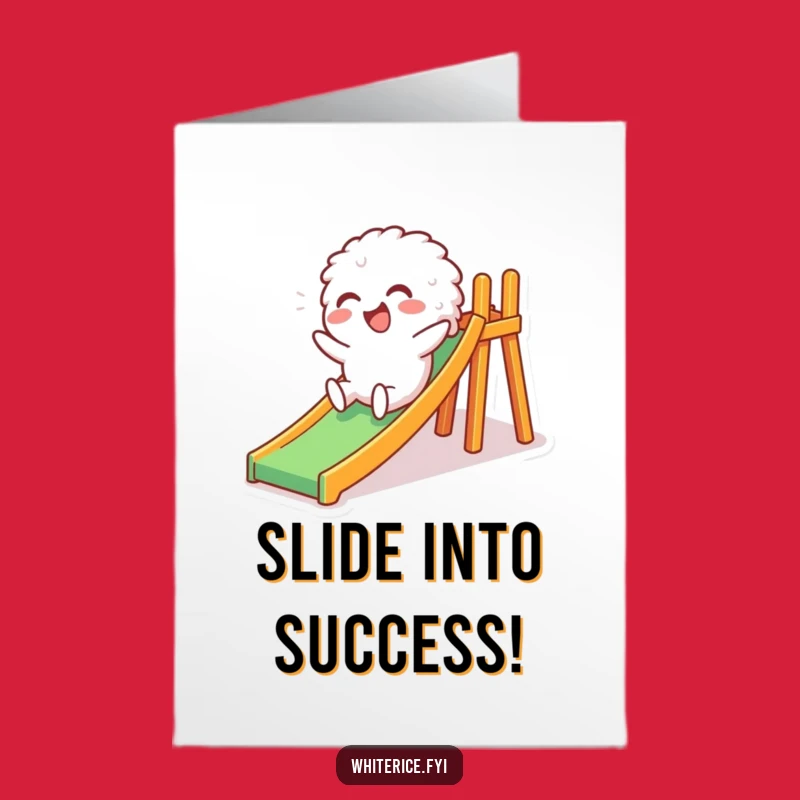 Free Printable Congrats Card: Giggling Rice Slide, Downloadable Gift for Success