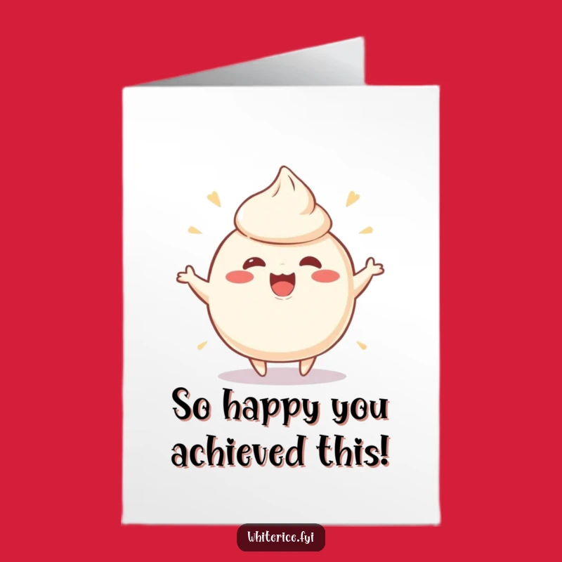 Free Printable Congrats Card: Wobbly Rice Pudding Celebrates Funny Downloadable