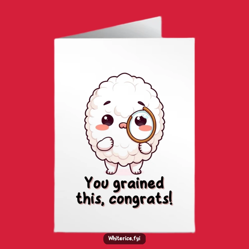 Free Printable Rice Card: Curious Discovery Congratulations Downloadable Gift