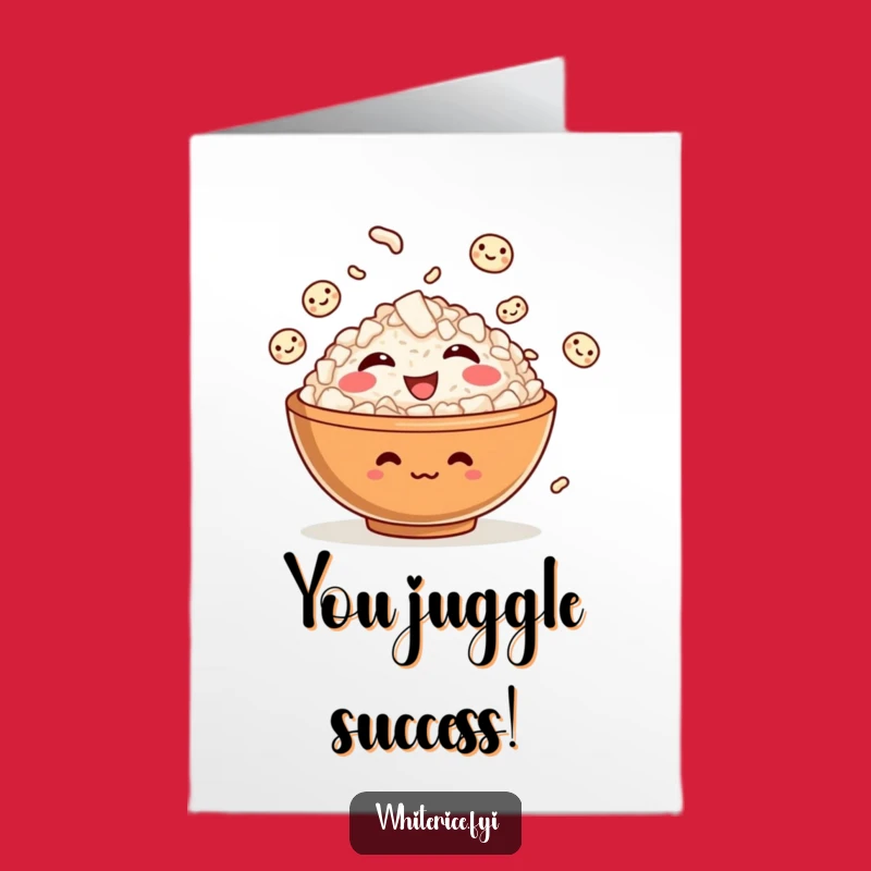 Free Printable Congrats Card: Funny Rice Bowl DIY Celebration Juggling