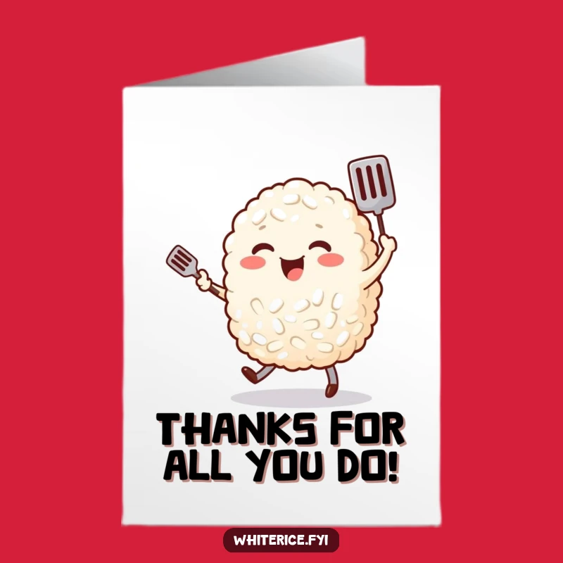 Free Printable Thank You Card: Dancing Rice - Grateful Downloadable Gift!