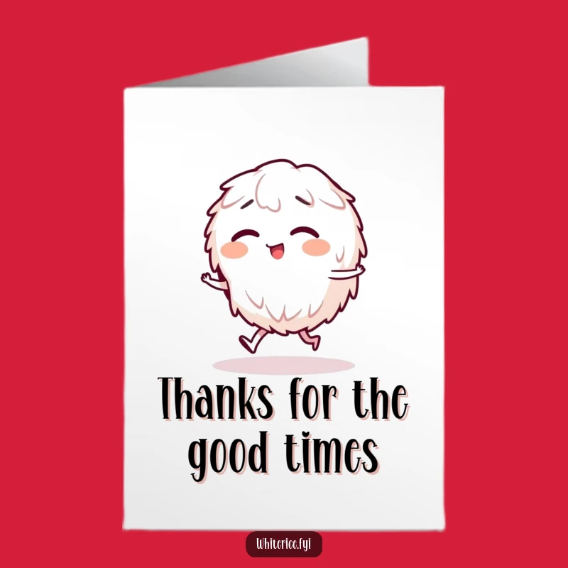 Free Printable Thank You Card: Giggling Rice Staggering Funny Downloadable