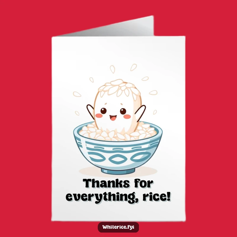 Free Printable Thank You Card: Leaping Rice Grain Says Thanks, Humorous DIY Gift