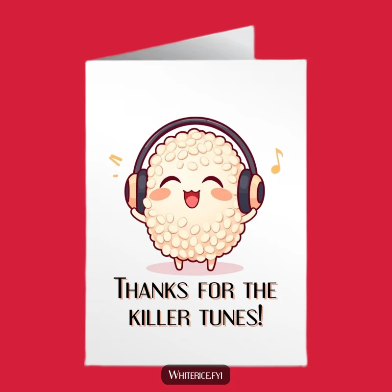 Free Printable Thank You Card: Music Rice, Funny Earmuffs Downloadable Gift