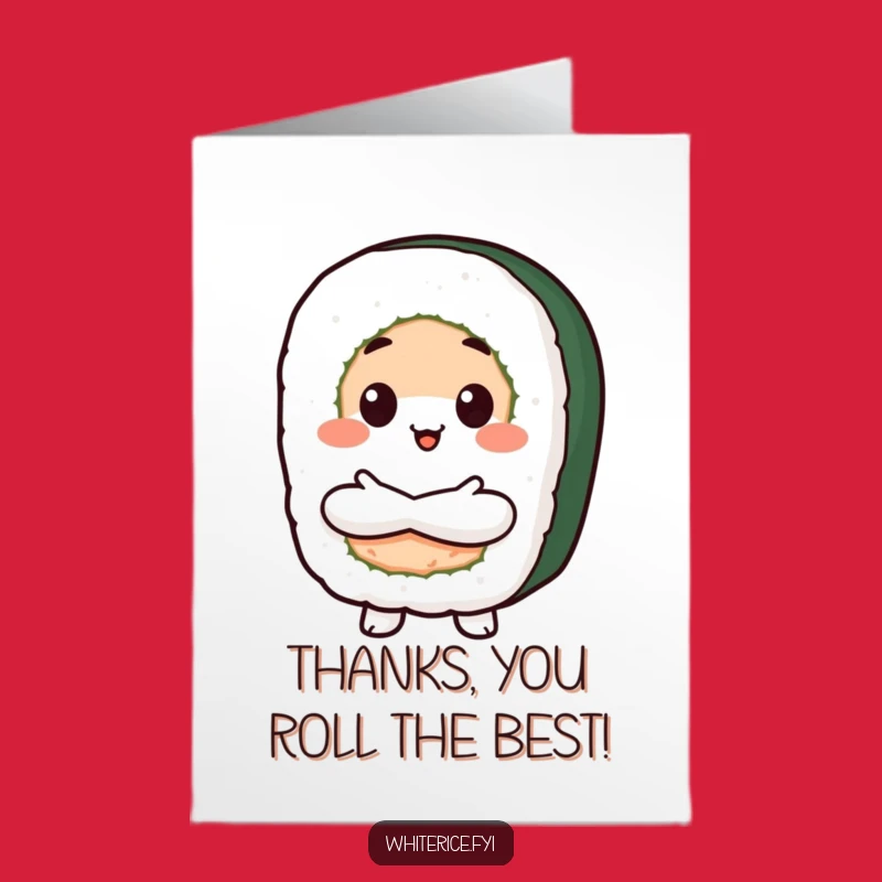 Free Printable Thank You Card: Proud Sushi, Funny Kawaii Downloadable Gratitude