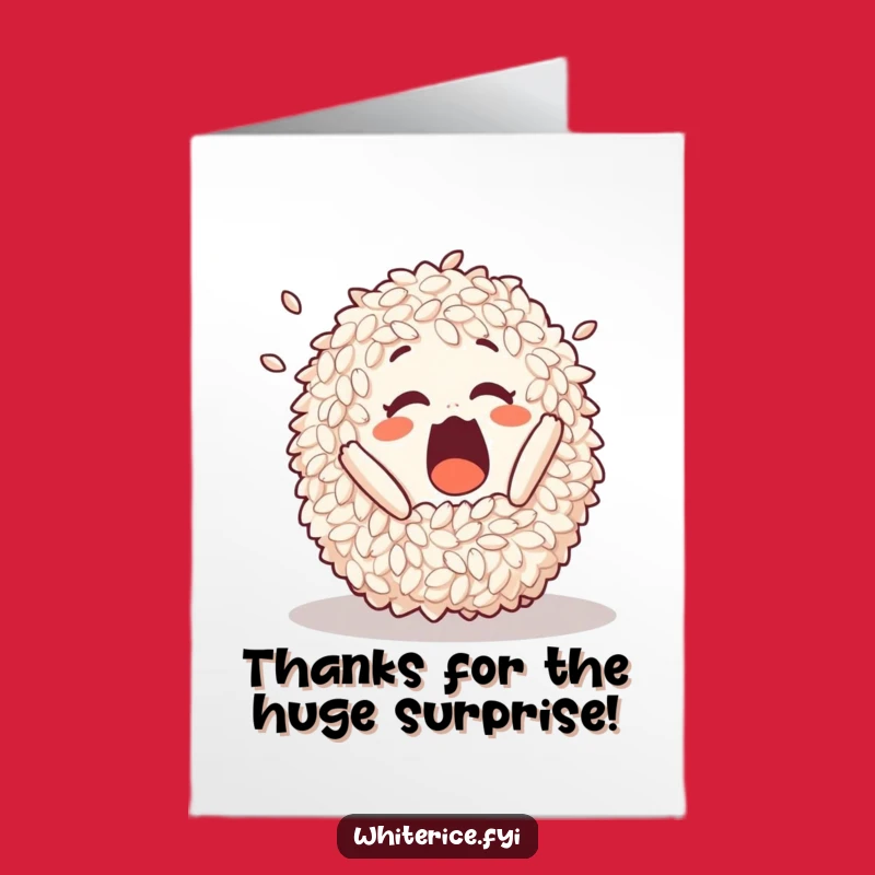 Free Printable Thank You Card: Rice Pile's Comical Thanks, Hilarious Downloadable Gift