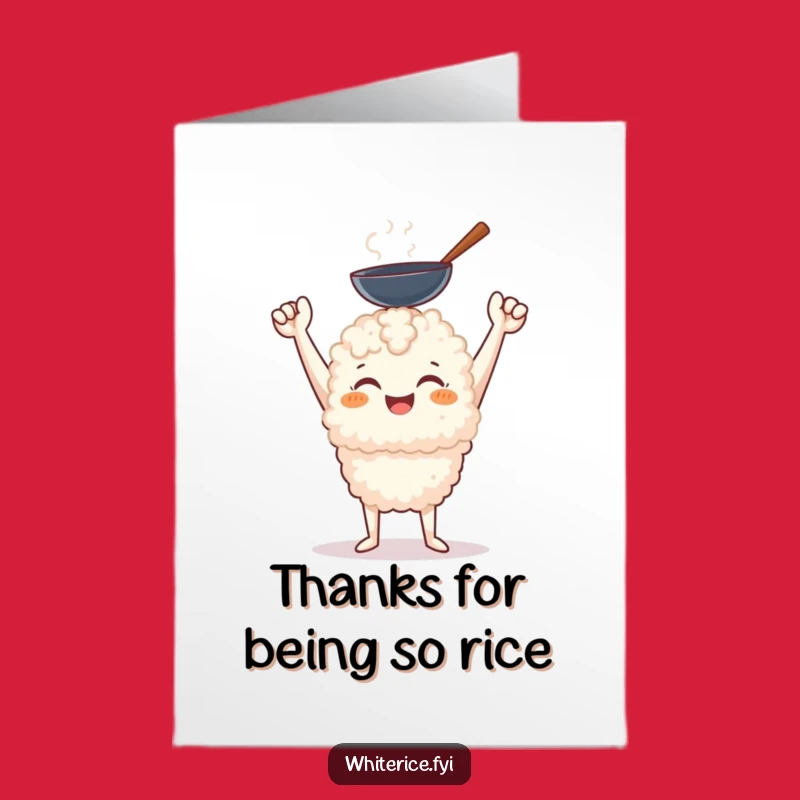 Free Printable Thank You Card: Rice Wok Gratitude Downloadable Gift